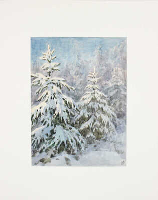 Шипиленко Александр Кузьмич. Ели в снегу 